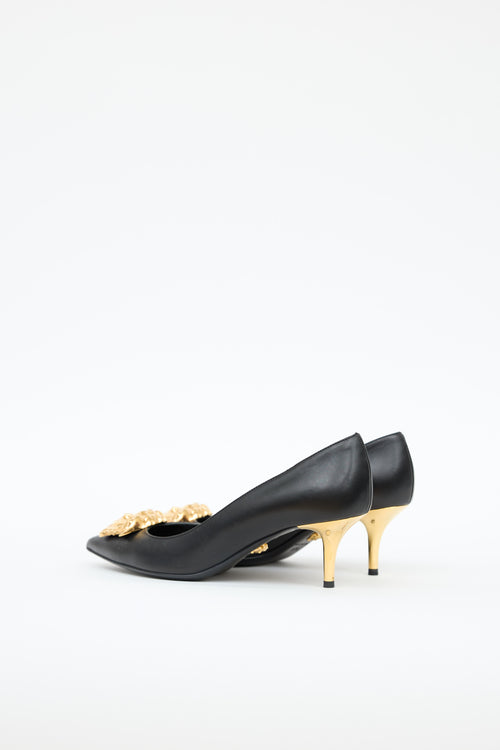 Versace Leather Medusa Palazzo Pump