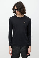 Versace Black & Gold Logo Top