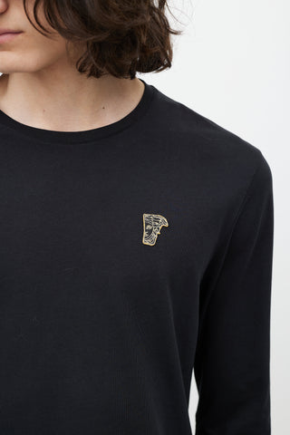 Versace Black & Gold Logo Top