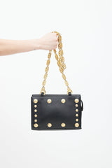 Versace Black & Gold Medusa Coin Leather Bag