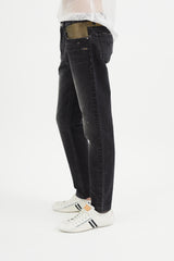 Versace Black & Gold Metallic Slim Jeans