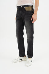 Versace Black & Gold Metallic Slim Jeans