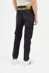 Versace Black & Gold Metallic Slim Jeans