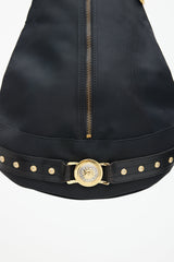 Versace Black & Gold Nylon Logo Backpack