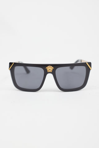 Versace Black & Gold V1573 Rectangular Sunglasses