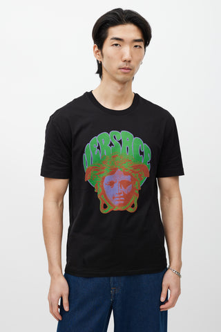 Versace Black & Green Graphic T-Shirt