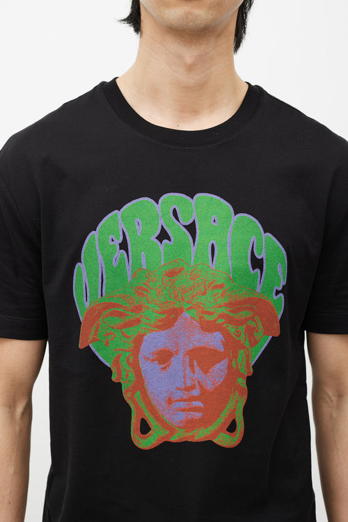 Versace Black & Green Graphic T-Shirt