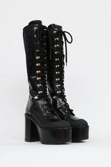 Versace Laceup Platform Boot