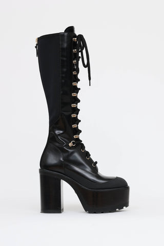 Versace Laceup Platform Boot