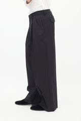 Versace Black Pleated Wide Trouser