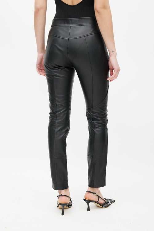 Versace Black Quilted Leather Pant