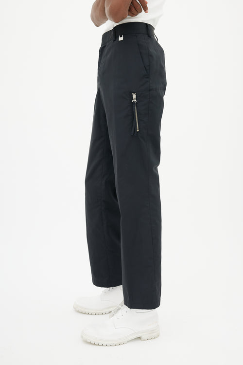 Versace Black Technical Zip Trouser