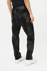 Versace Black & Grey Patchwork Slim Jean