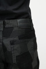 Versace Black & Grey Patchwork Slim Jean