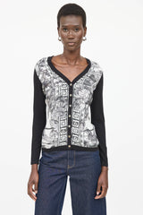 Versace Printed Button Up Top