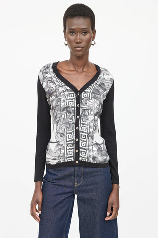 Versace Printed Button Up Top
