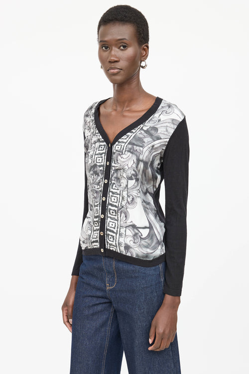 Versace Printed Button Up Top