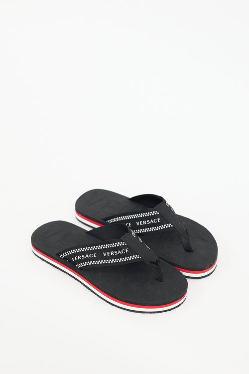Versace Black & White Logo Sandal