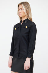Versace FW 1992 'Miss S&M' Black Collar Tip Shirt