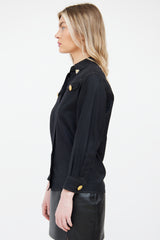 Versace FW 1992 'Miss S&M' Black Collar Tip Shirt