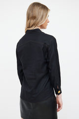 Versace FW 1992 'Miss S&M' Black Collar Tip Shirt