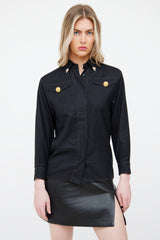 Versace FW 1992 'Miss S&M' Black Collar Tip Shirt