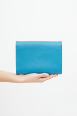 Versace Blue & Gold Medusa Chain Shoulder Bag
