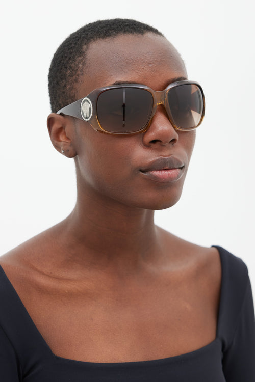 Versace Brown Gradient 4161-B Rectangular Sunglasses