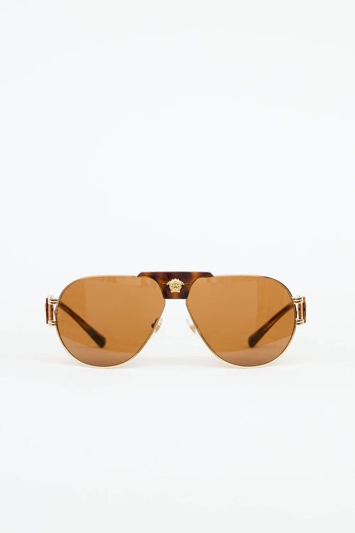 Versace 2252 Aviator Sunglasses
