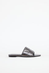 Versace Cracked Leather Virtus Slide