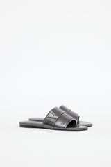 Versace Cracked Leather Virtus Slide