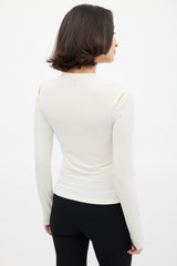 Versace Cream & Multicolour Illustration Graphic Top