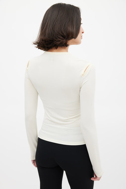 Versace Cream & Multicolour Illustration Graphic Top