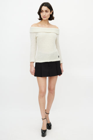 Versace Cream Wool Knit Sweater