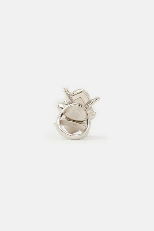Versace Crystal Motif & Medusa Head Ring