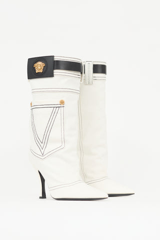 Versace Denim Medusa Boot