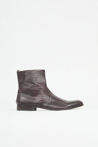 Versace Embossed Leather Boot