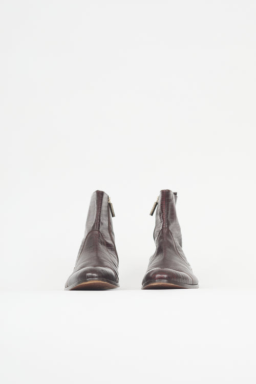 Versace Embossed Leather Boot