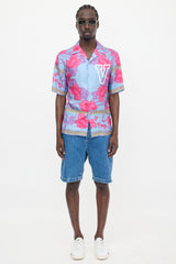 Versace Satin Floral Logo Shirt
