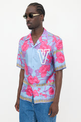 Versace Satin Floral Logo Shirt