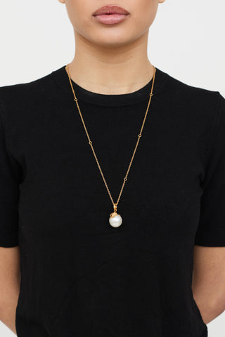 Versace Medusa Faux Pearl Necklace