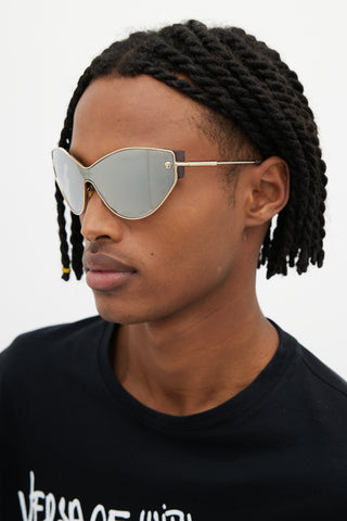 Versace Black & Gold Shield VE2239 Sunglasses