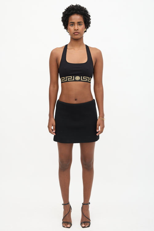 Versace Greca Border Sports Bra Top