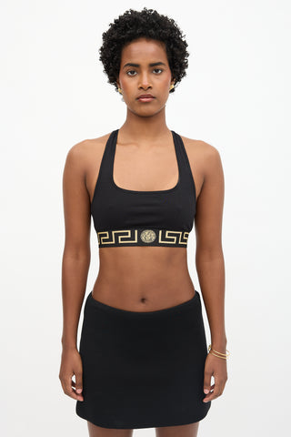 Versace Greca Border Sports Bra Top