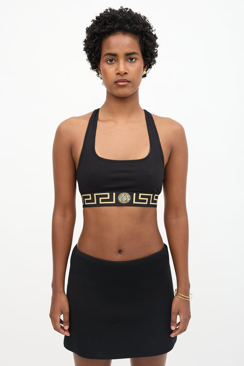 Versace Greca Border Sports Bra Top