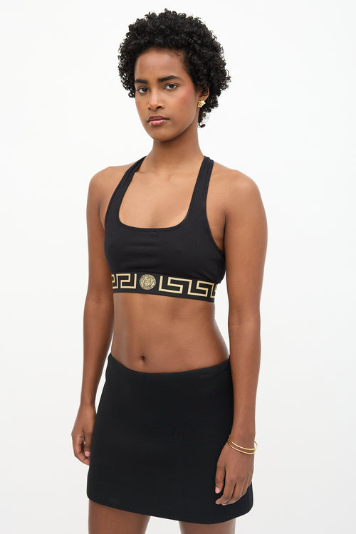 Versace Greca Border Sports Bra Top