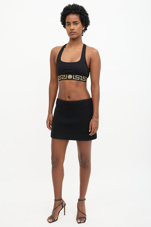 Versace Greca Border Sports Bra Top