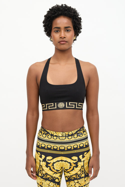 Versace Greca Border Sports Bra Top