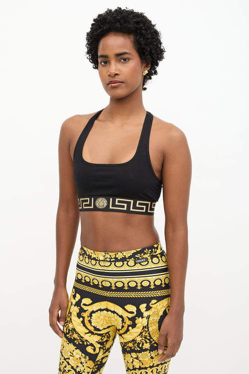 Versace Greca Border Sports Bra Top
