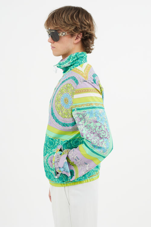Versace Green & Multicolour Baroque Jacket